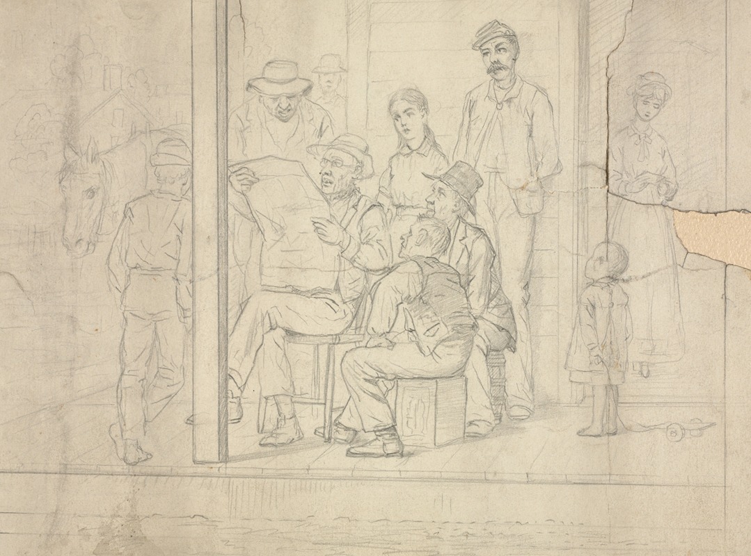 Archibald Willard - Sketch – News from the Army