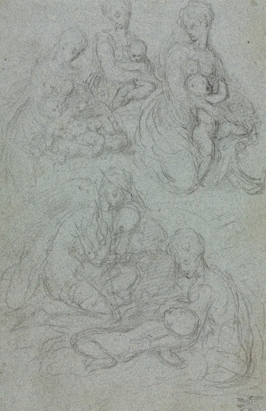 Giulio Campi - Sketches of Virgin and Child