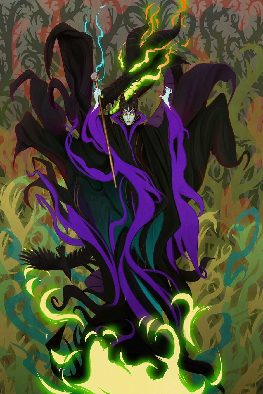 Variant Cover Disney Villains: Maleficent issue 4 by Rebeca Puebla - Artvee