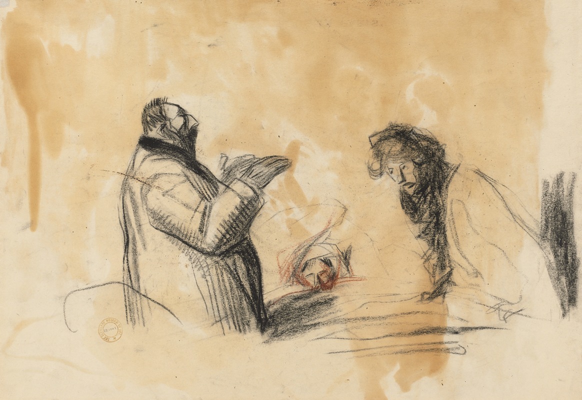 Jean-Louis Forain - Sketch for In the Hospital (verso)