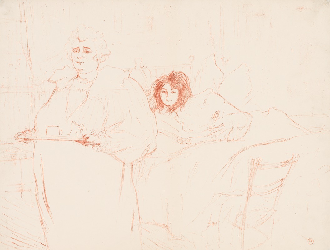 Henri de Toulouse-Lautrec - Elles: Woman Carrying a Tray, Mme. Baron and Mlle. Popo
