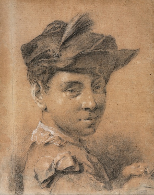 Giovanni Battista Piazzetta - Head of a Young Man Wearing a Hat