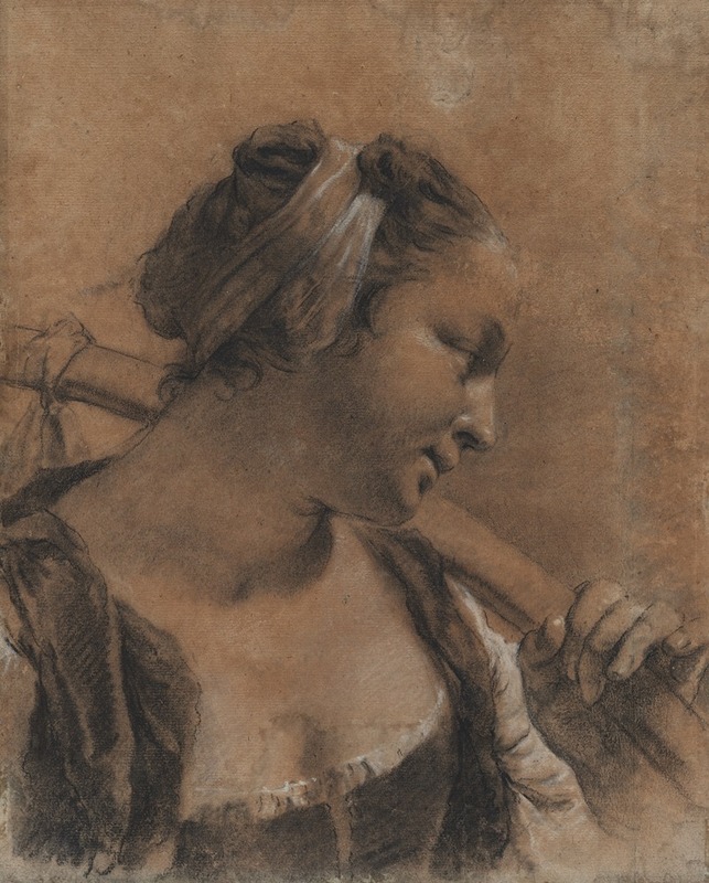 Giovanni Battista Piazzetta - A Portrait of Rosa with a Shoulder Stick