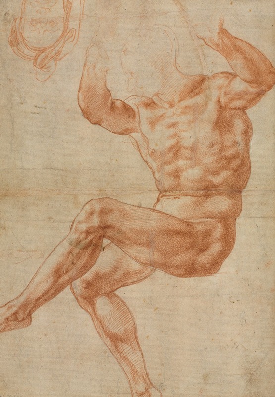Michelangelo - Study for the Nude Youth over the Prophet Daniel (recto)