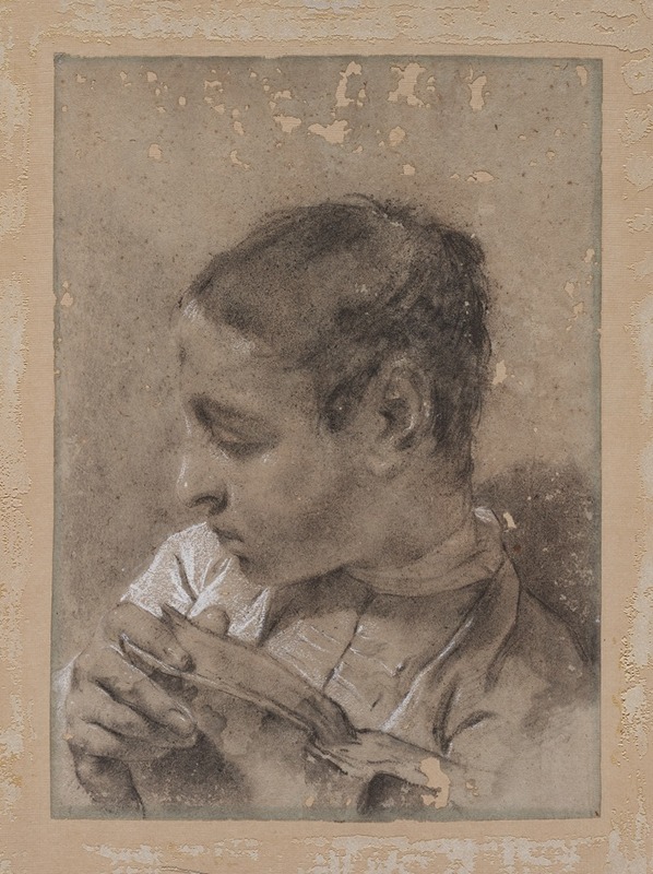 Giovanni Battista Piazzetta - Head of a Young Man in Profile with a Book