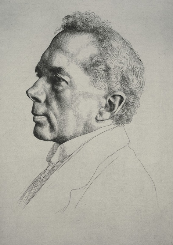 William Strang - Campbell Dodgson, Profile to the Left