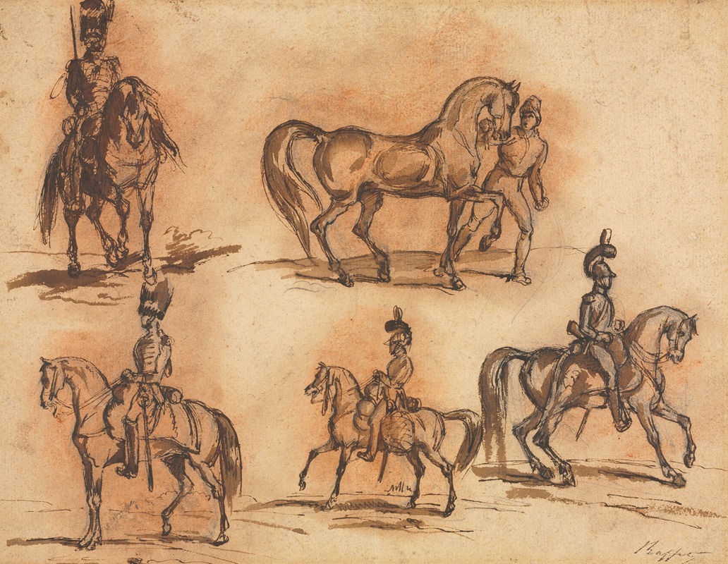 Denis Auguste Marie Raffet - Five Equestrian Studies: Cavalrymen
