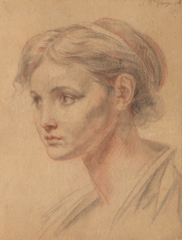 Jean-Baptiste Greuze - Head of a Girl