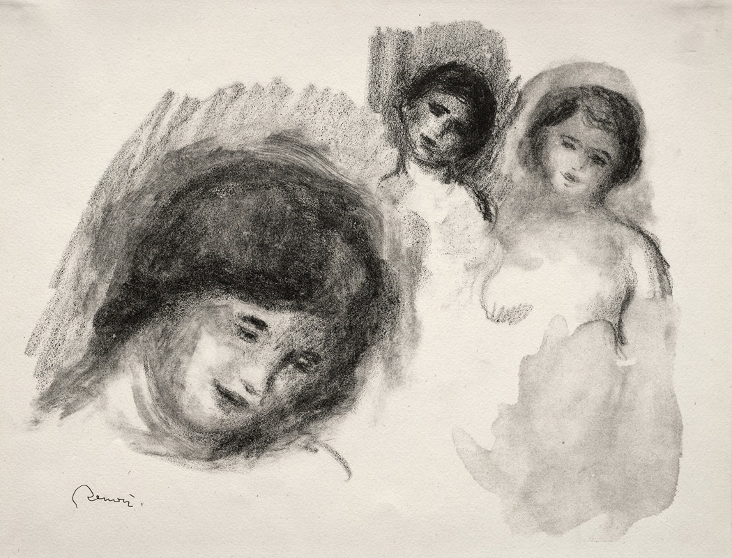 Pierre-Auguste Renoir - Stone with Three Sketches
