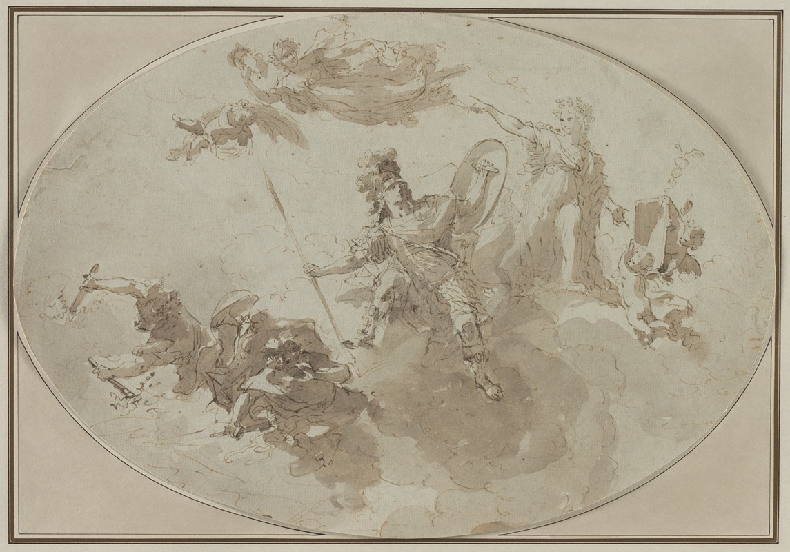 Giuseppe Bernardino Bison - Ceiling Study: Allegory of Peace and War