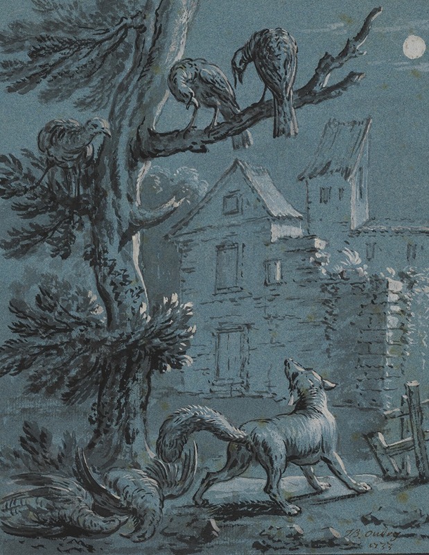 Jean-Baptiste Oudry - The Fox and the Turkey Hens: Illustration for the Fables of La Fontaine