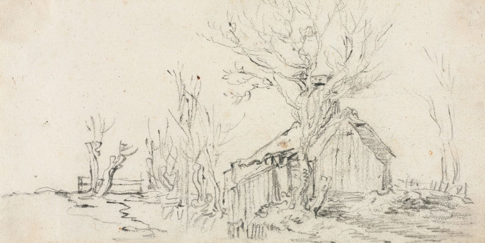 Jan van Goyen - Sketch of Landscape with Cottage