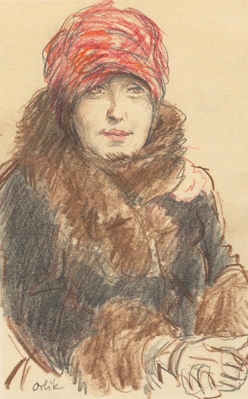 Emil Orlik - Woman in Hat and Coat