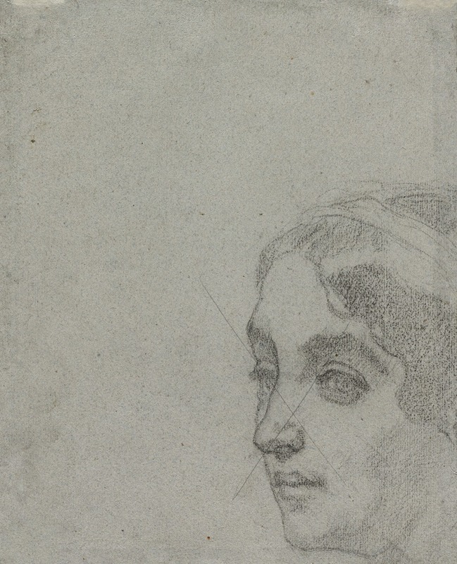 Thomas Couture - Head of a Woman (verso)