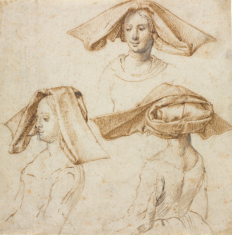 Peter Paul Rubens - Three Studies of a Woman Wearing an Elaborate Headdress