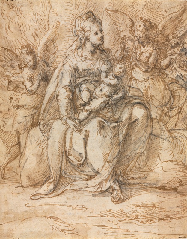Aurelio Luini - Madonna and Child with Angels