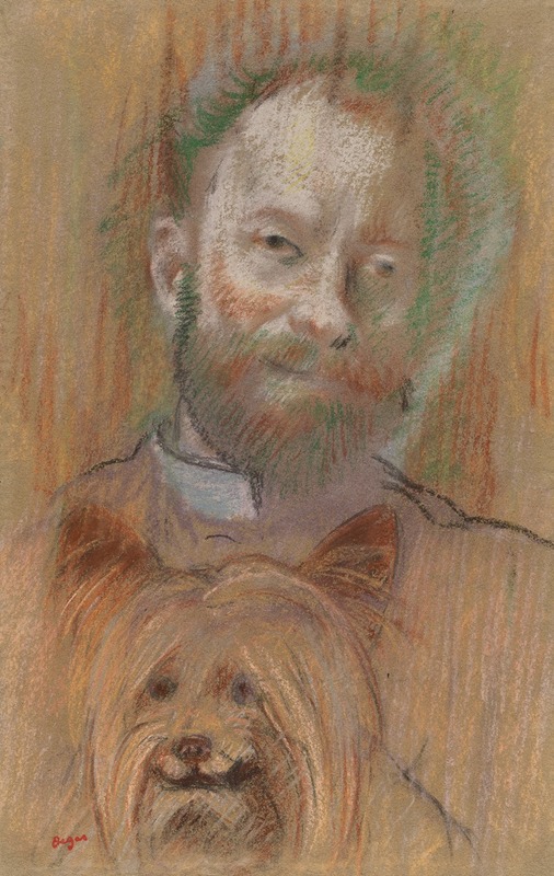 Edgar Degas - Ludovic Lepic Holding His Dog