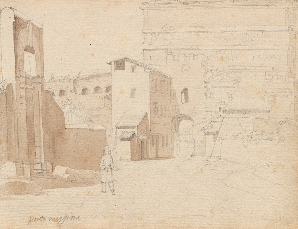 Franz Johann Heinrich Nadorp - Album with Views of Rome and Surroundings, Landscape Studies, page 11a: “Porta Maggiore”