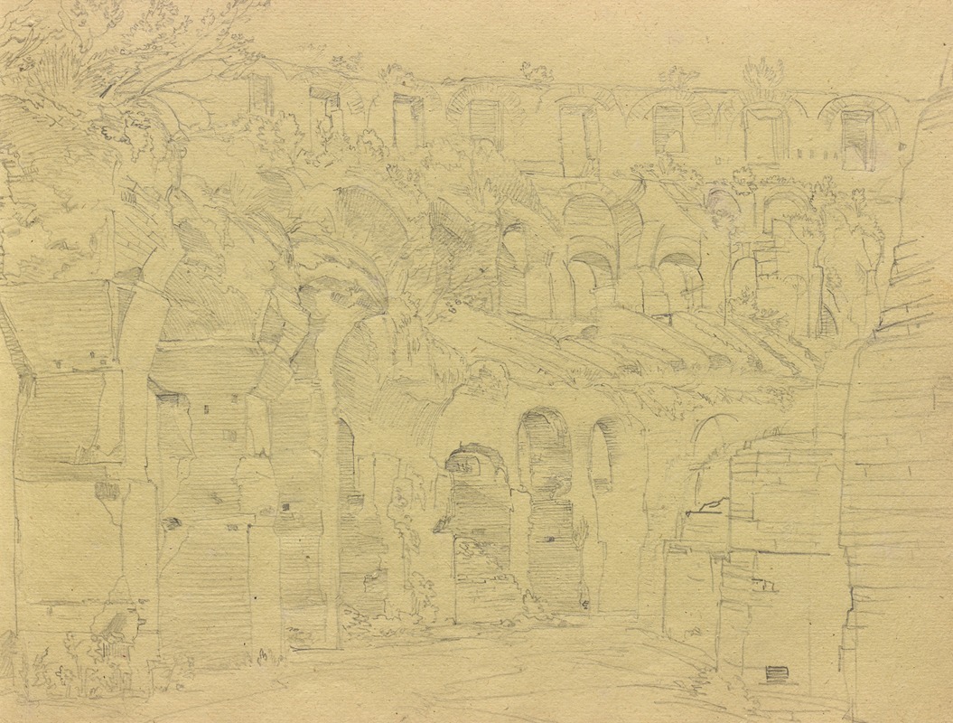 Franz Johann Heinrich Nadorp - Album with Views of Rome and Surroundings, Landscape Studies, page 12a: Roman ruins
