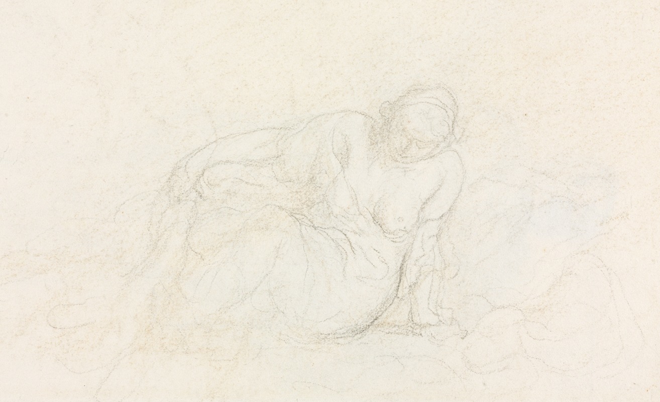Honoré Daumier - Reclining Woman Leaning on Her Arm (verso)