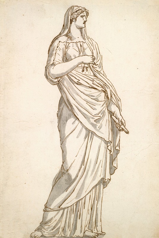 Jacques Louis David - Study of the Sabine Statue from the Villa Medici