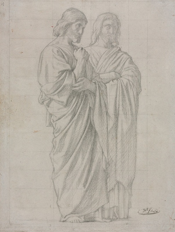 Jean-Hippolyte Flandrin - Two Standing Figures (Study for the Left Section of The Mission of the Apostles)