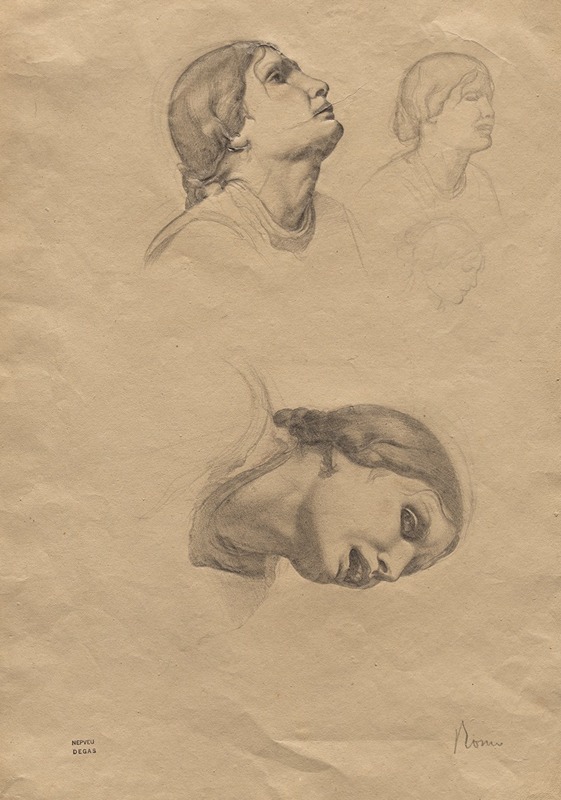 Edgar Degas - Four Studies of the Head of a Young Italian Woman