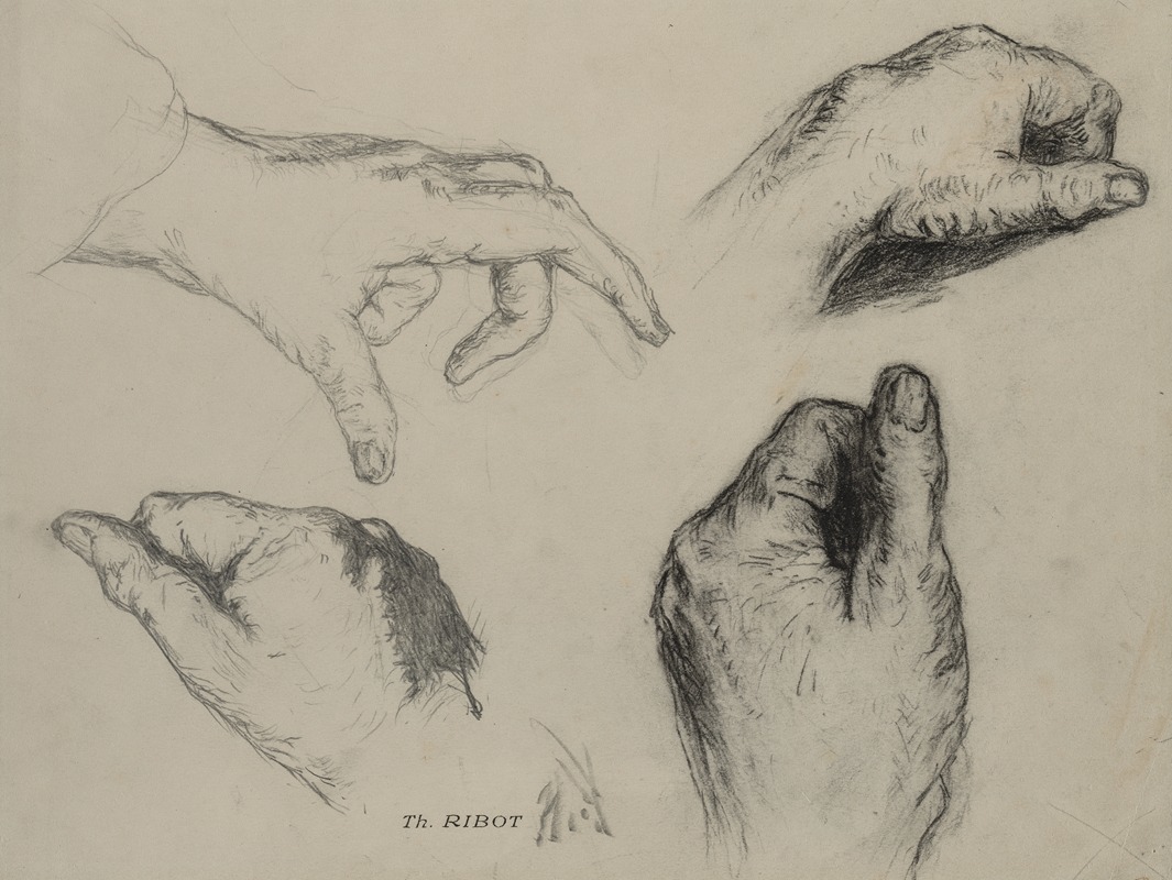 Théodule Ribot - Study of Hands (recto)