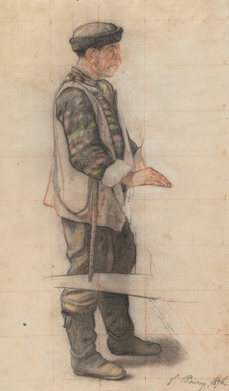 François Bonvin - The Stretcher Bearer (Study for “Le Couvreur tombé”)
