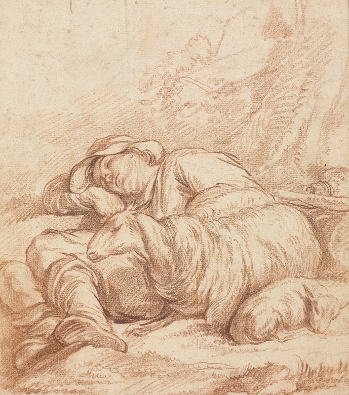 Pierre Alexandre Wille - A Sleeping Shepherd