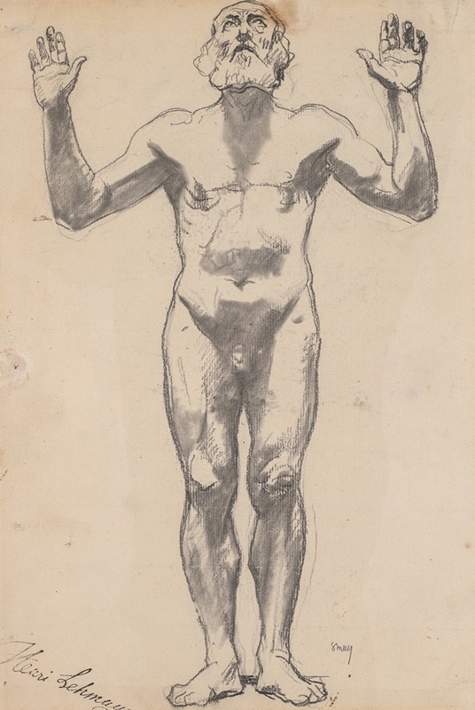 Henri Lehmann - Nude Study of an Old Man