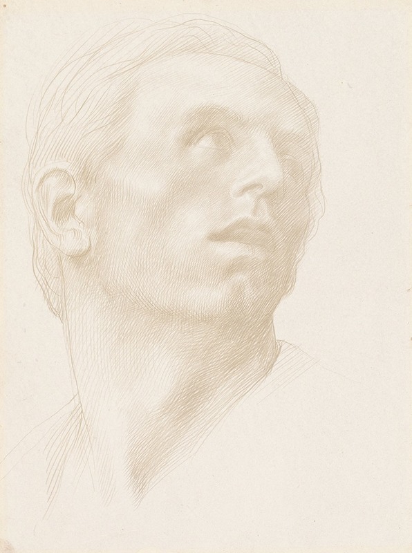 Alphonse Legros - Head of a Man Looking Up to the Right