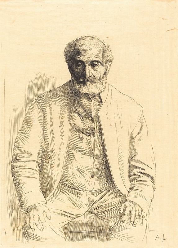 Alphonse Legros - Old man seated (Vieillard assis)