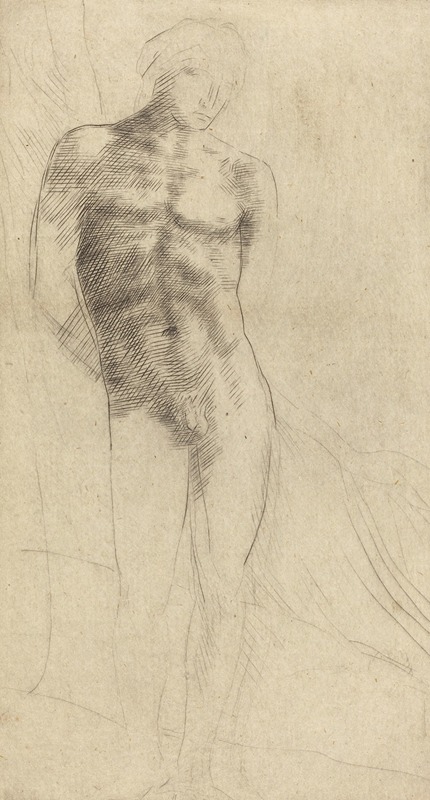 Alphonse Legros - Study of a Nude Figure (Etude de figure nue)