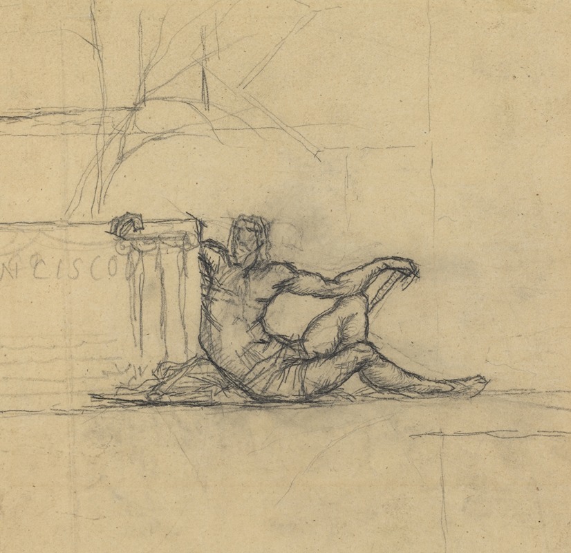 Charles Meryon - Seated Male Figure for ‘San Francisco’