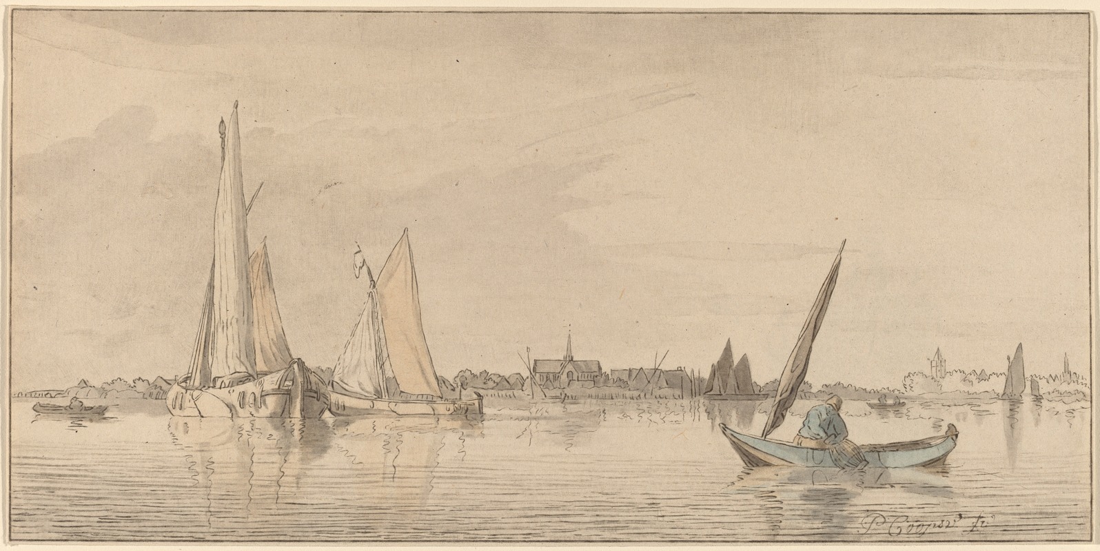 Cornelis Ploos van Amstel - River with Town