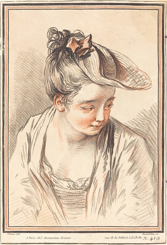 Gilles Demarteau the Elder - Head of a Young Woman