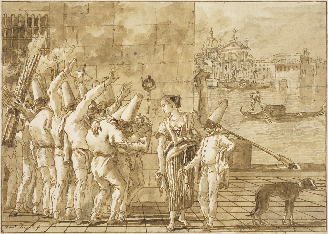 Giovanni Domenico Tiepolo - Punchinello’s Farewell to Venice