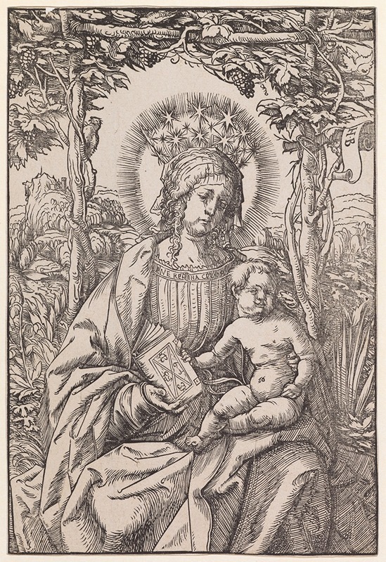 Hans Burgkmair The Elder - Maria mit Kind in der Weinlaube