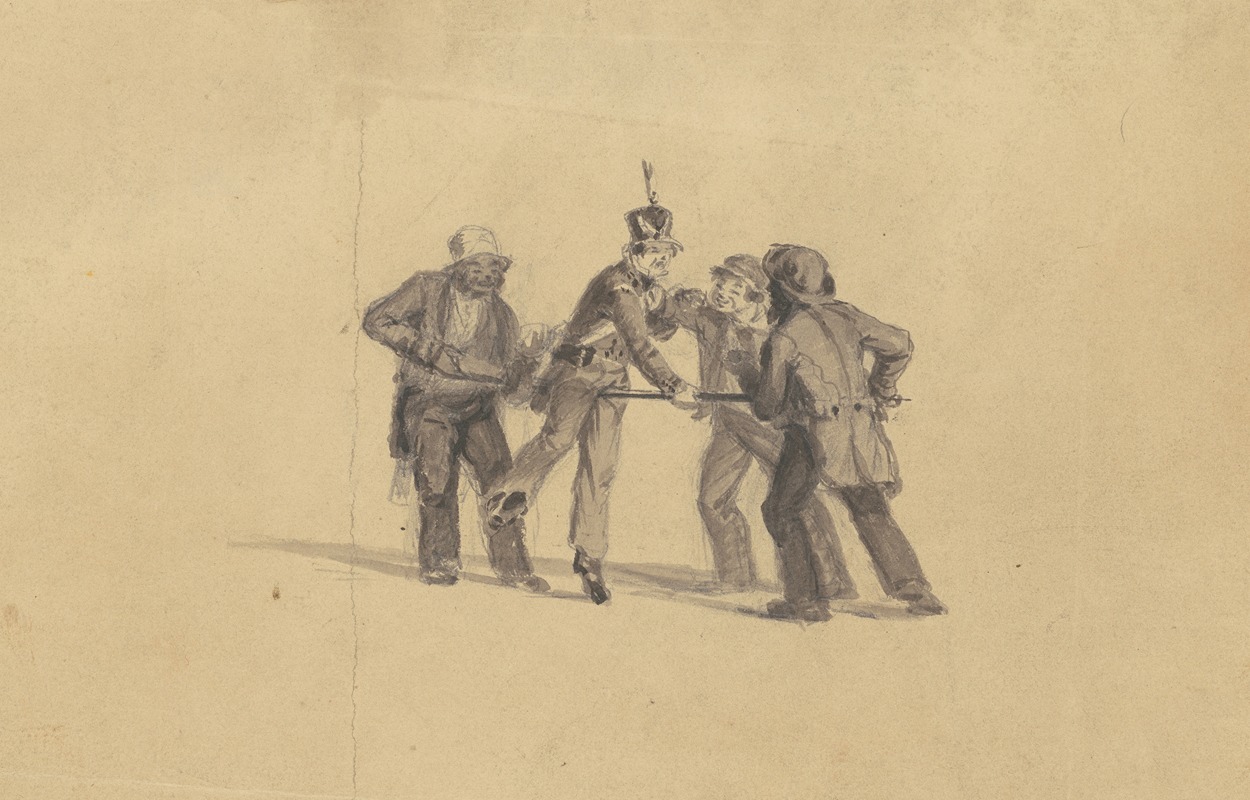 James Goodwyn Clonney - Study for ‘Militia Training’ (recto)