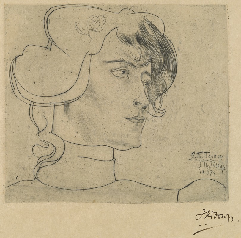 Jan Toorop - Head of a Woman (Marguérite Adolphine Helfrich)
