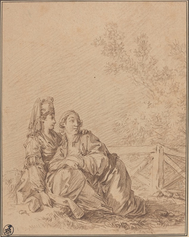Jean-Baptiste Le Prince - Two Russians Seated in Landscape