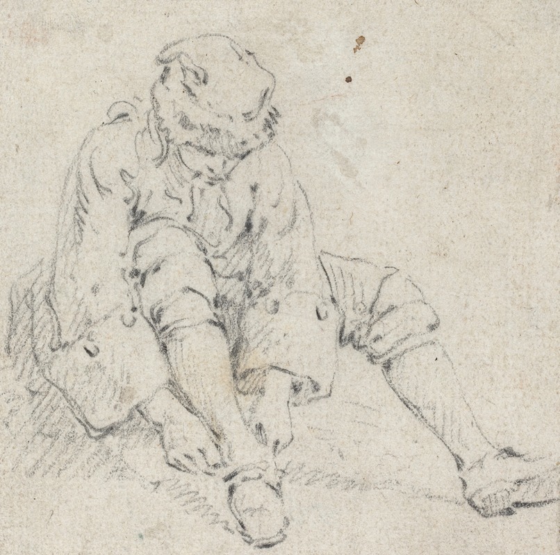 Jean-Baptiste Le Prince - Man Pulling on His Shoe