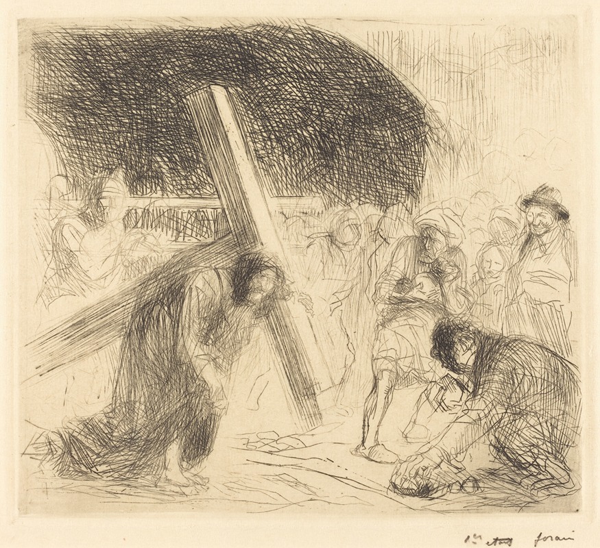 Jean-Louis Forain - Christ Carrying the Cross (seventh plate)