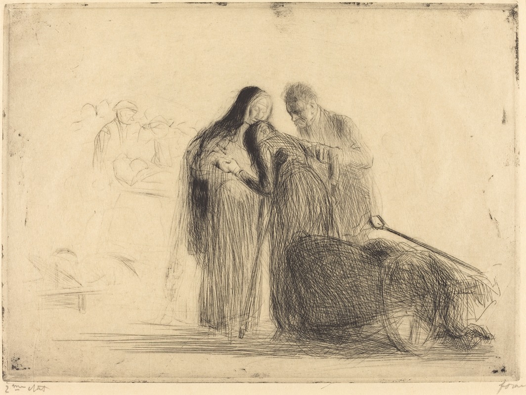 Jean-Louis Forain - Lourdes, the Paralytic (second plate)