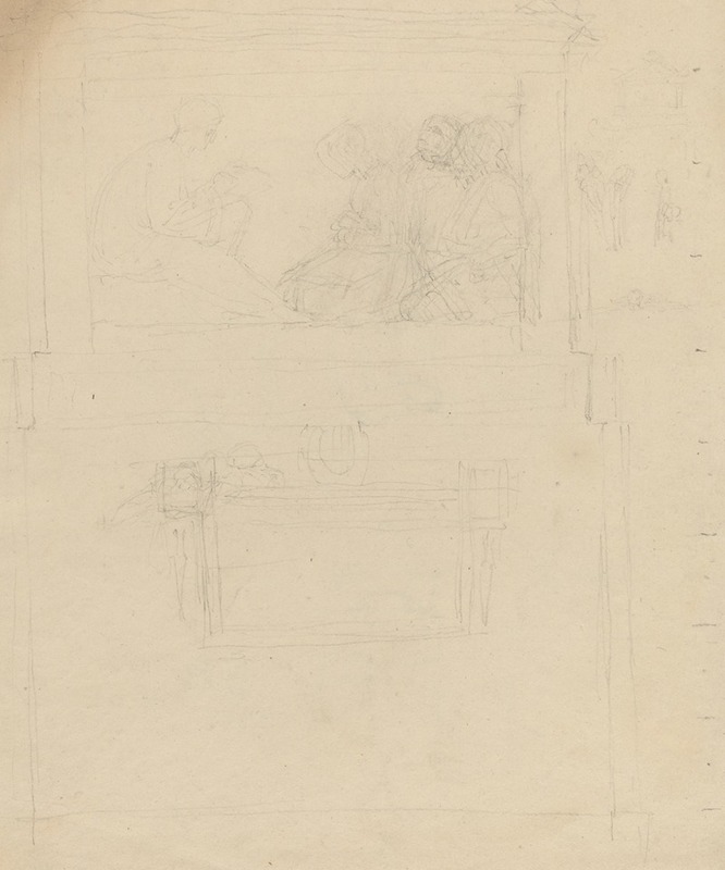 John Flaxman - Designs for a Monument to Sir William Jones (recto and verso)