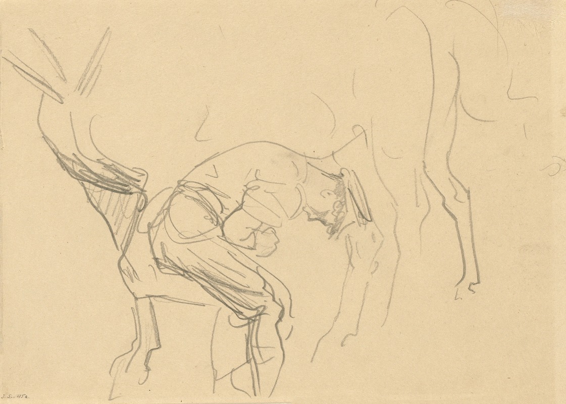 John Singer Sargent - Study for ‘Shoeing Calvary Horses at the Front’ (verso)