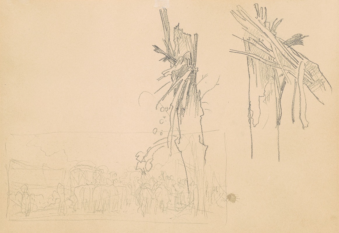 John Singer Sargent - Two Shattered Trees; and Study for ‘The Road’ (verso)