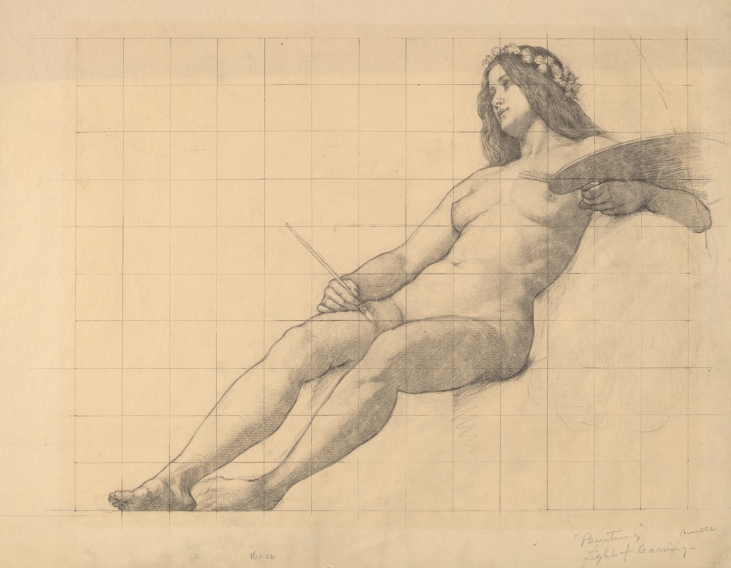 Kenyon Cox - Reclining Female Nude Study for ‘Painting’