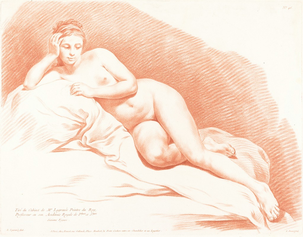 Louis-Marin Bonnet - Reclining Female Nude